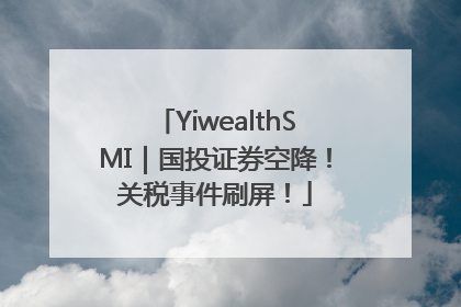 YiwealthSMI｜国投证券空降！关税事件刷屏！