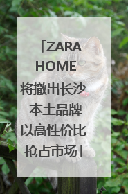 ZARA HOME将撤出长沙 本土品牌以高性价比抢占市场
